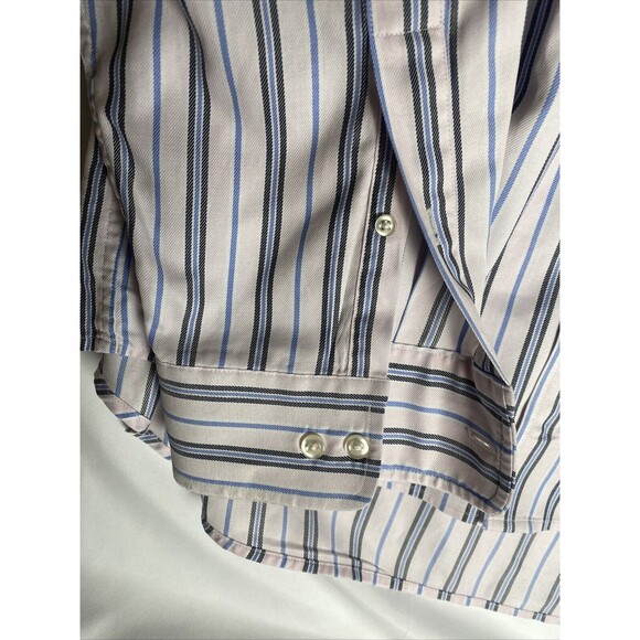 Lands End Shirt Mens Extra Large LongSleeve Cotton Stretch Button Up Striped - Picture 6 of 8